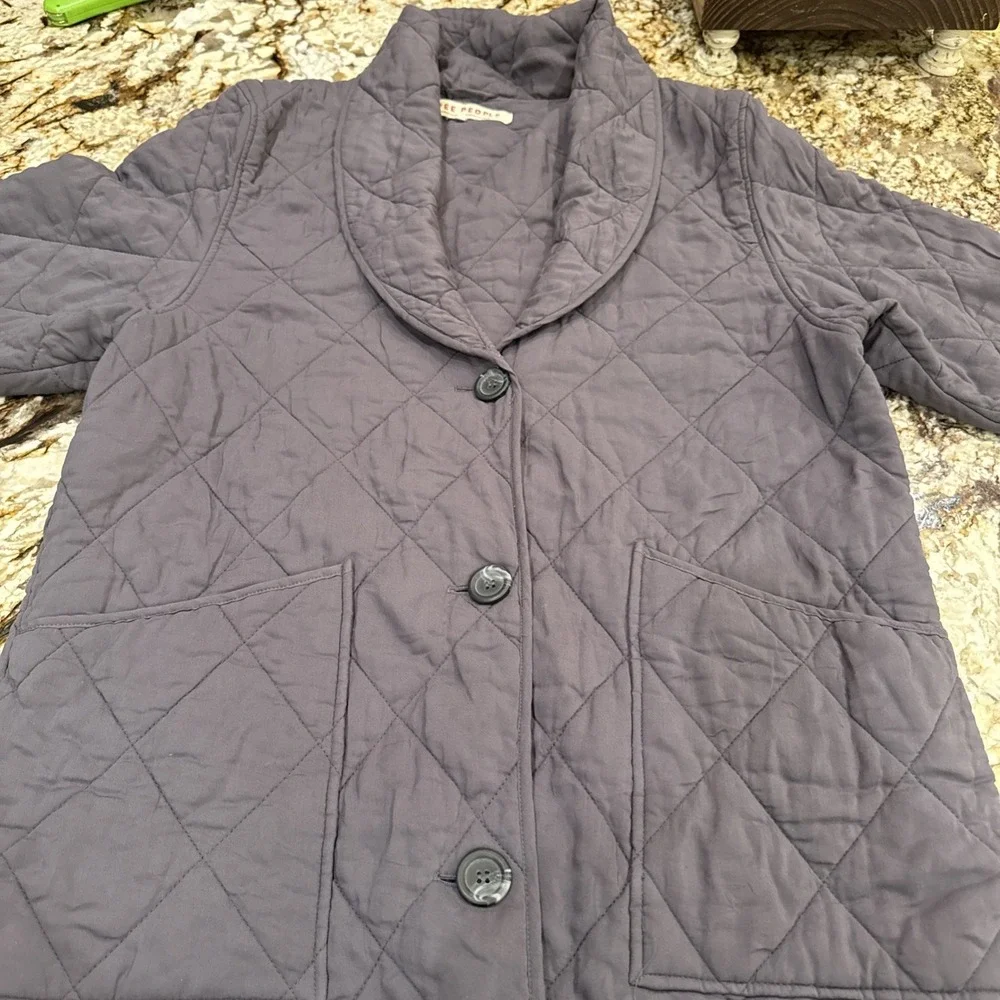 Free People Women's XS Oversized Gray Quilted Happy Day Dreamer Jacket - Picture 10 of 13
